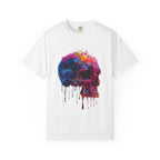 Colorful Drip Skull T-shirt | Watercolor Skull Shirt, Artistic Gothic Tee - 250 USA Celebration