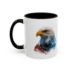 American Bald Eagle watercolor, Coffee Mug | Patriotic flag design - 250 USA Celebration