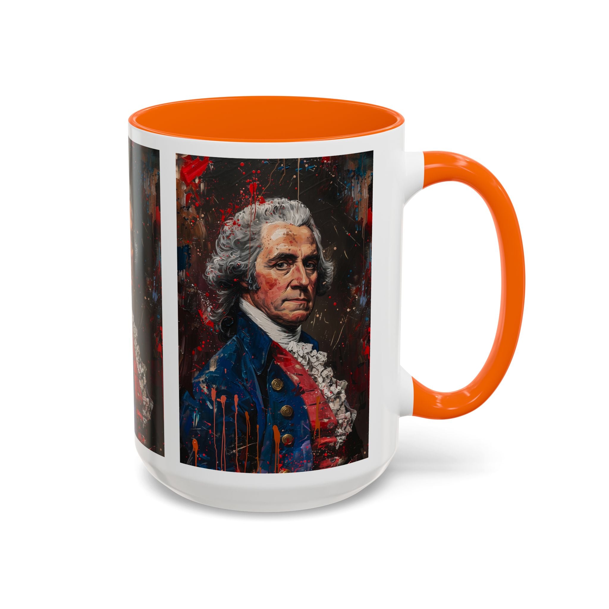 Historical Portrait Accent Mug — Patriotic Vintage-Style Coffee Cup