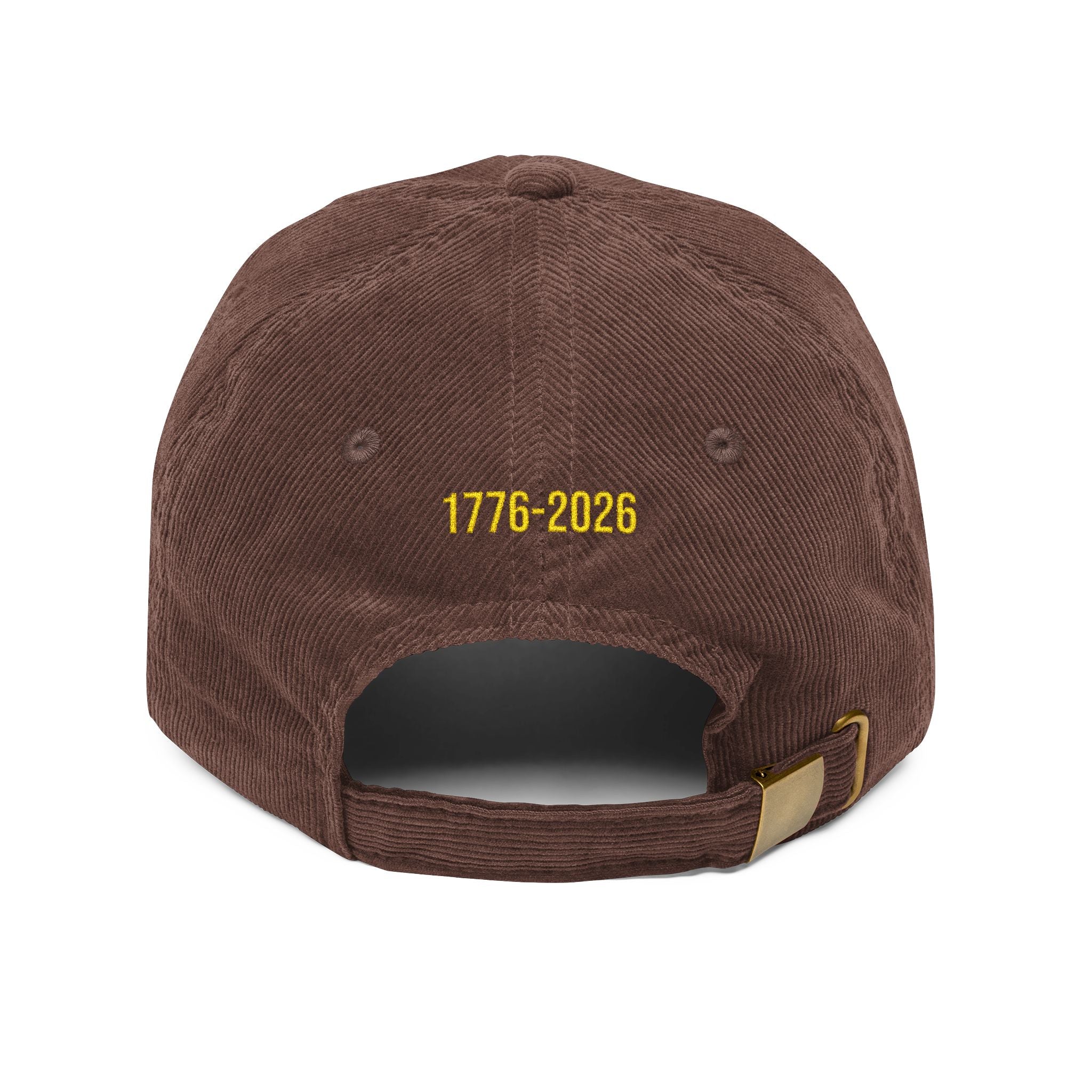 Corduroy Baseball Cap – Embroidered "FAFO" Front & 1776-2026 Back, Vintage Patriotic Dad Hat