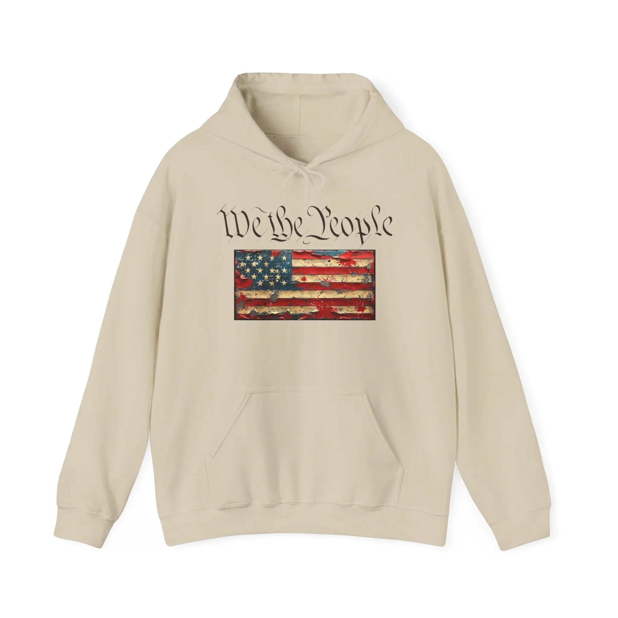 We The People distressed American flag Hoodie | Patriotic Constitution design - 250 USA Celebration