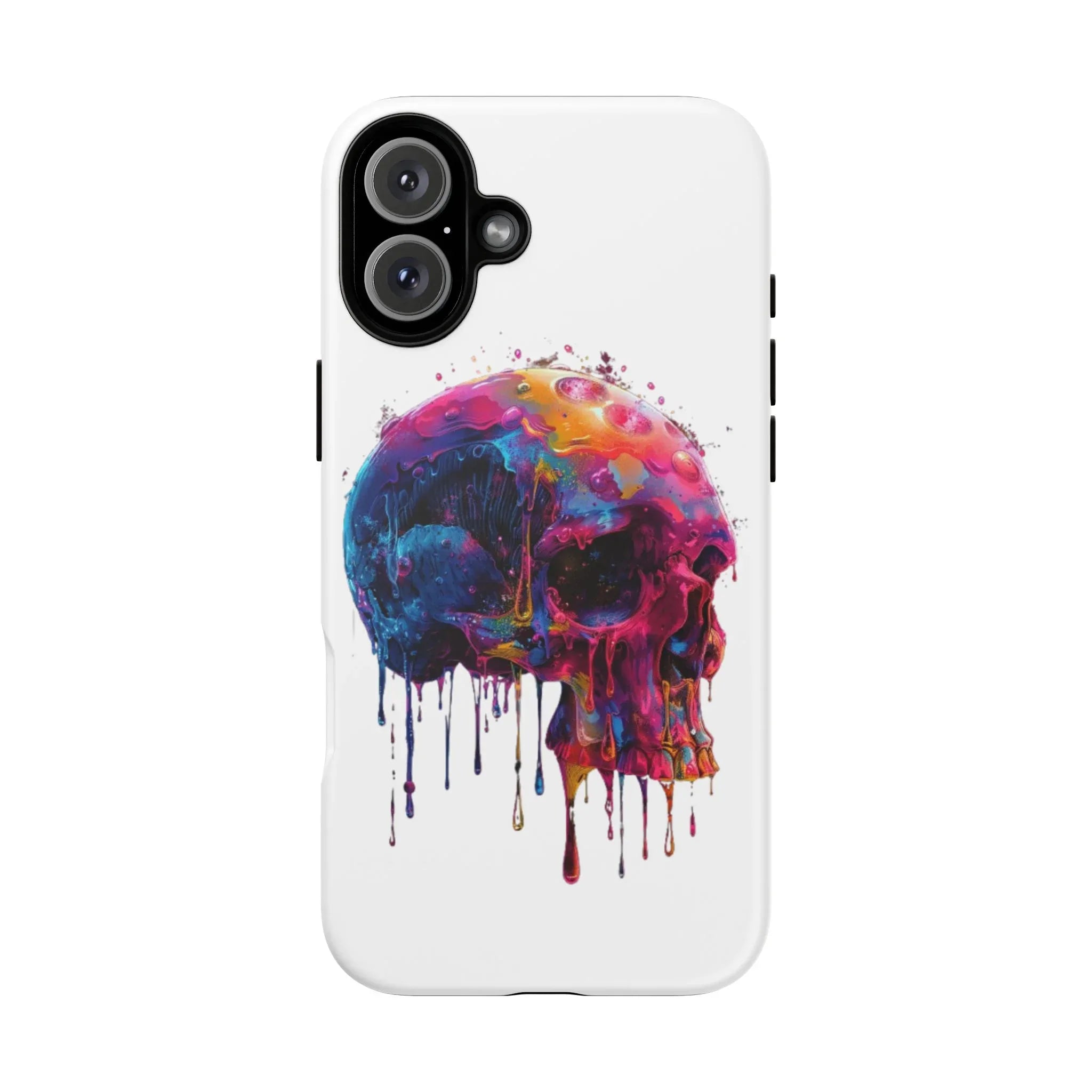 Colorful Drip Skull Phone Case | Hard Plastic Protective Case - 250 USA Celebration