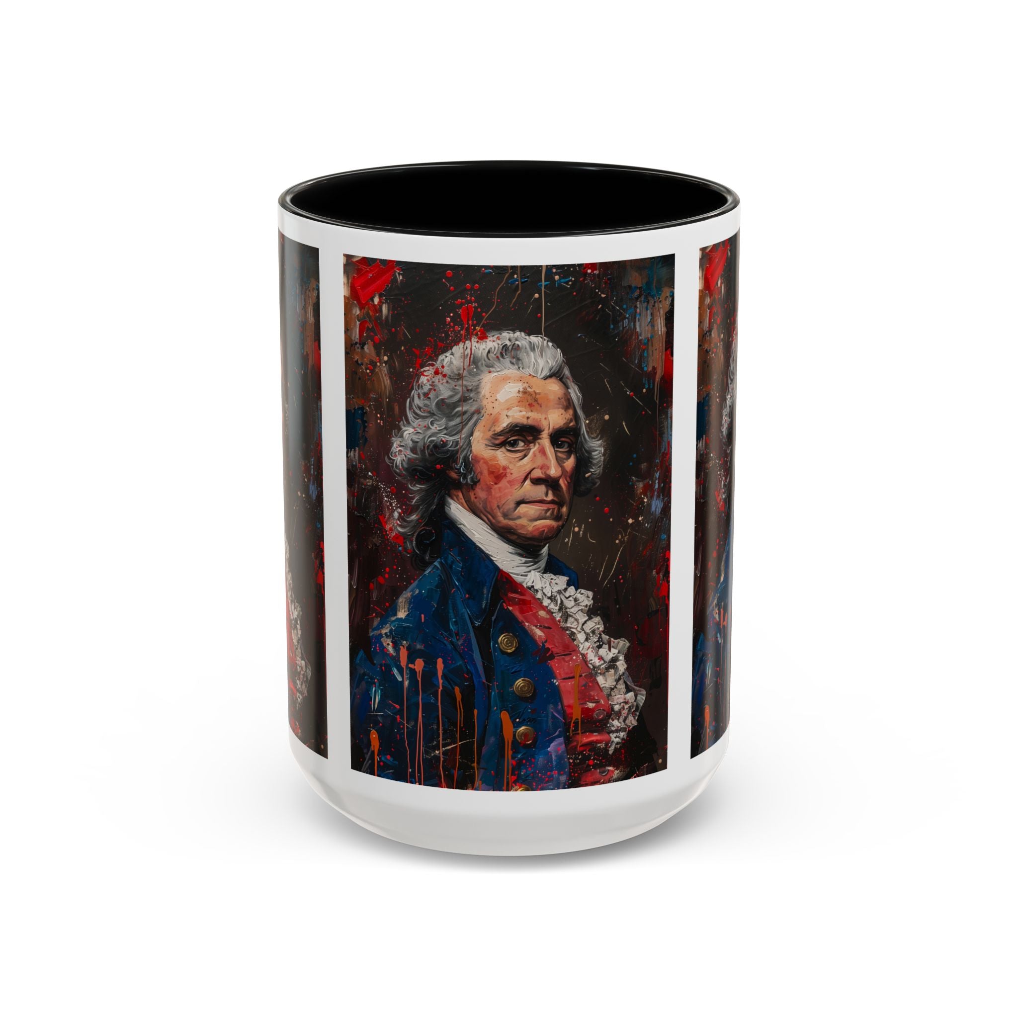 Historical Portrait Accent Mug — Patriotic Vintage-Style Coffee Cup