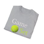 Game Set Match T-Shirt | Tennis Ball Graphic Tee - 250 USA Celebration