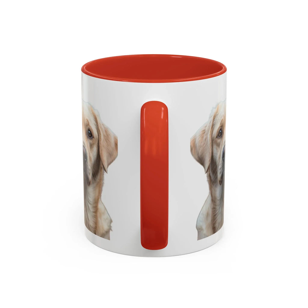 Soulful Labrador Portrait Accent Coffee Mug, Cute Dog Face Ceramic Mug - 250 USA Celebration