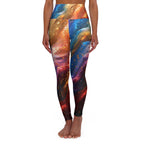 Galaxy Swirl High-Waisted Yoga Leggings — Colorful Cosmic Activewear