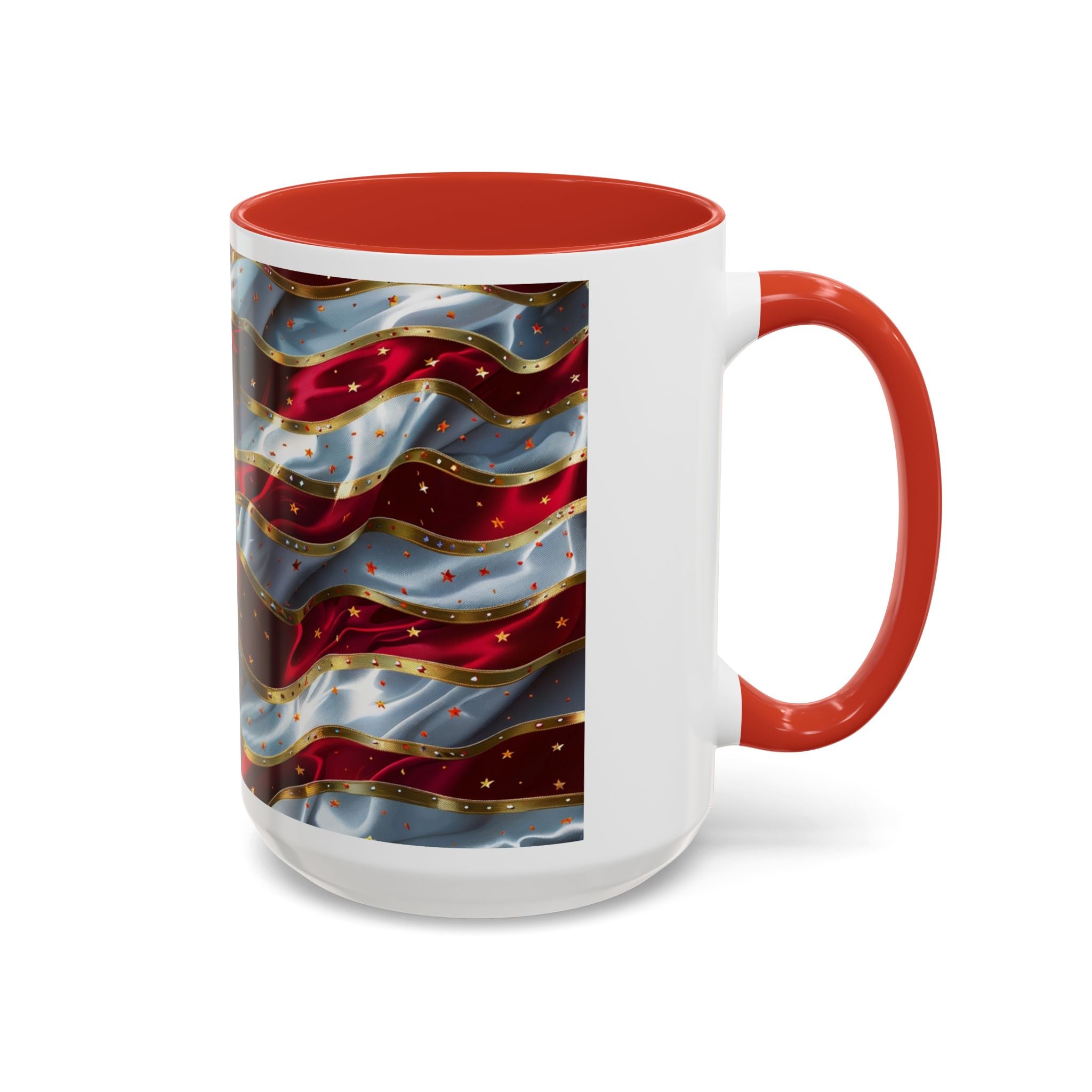 Patriotic American Flag Accent Coffee Mug (11/15oz)