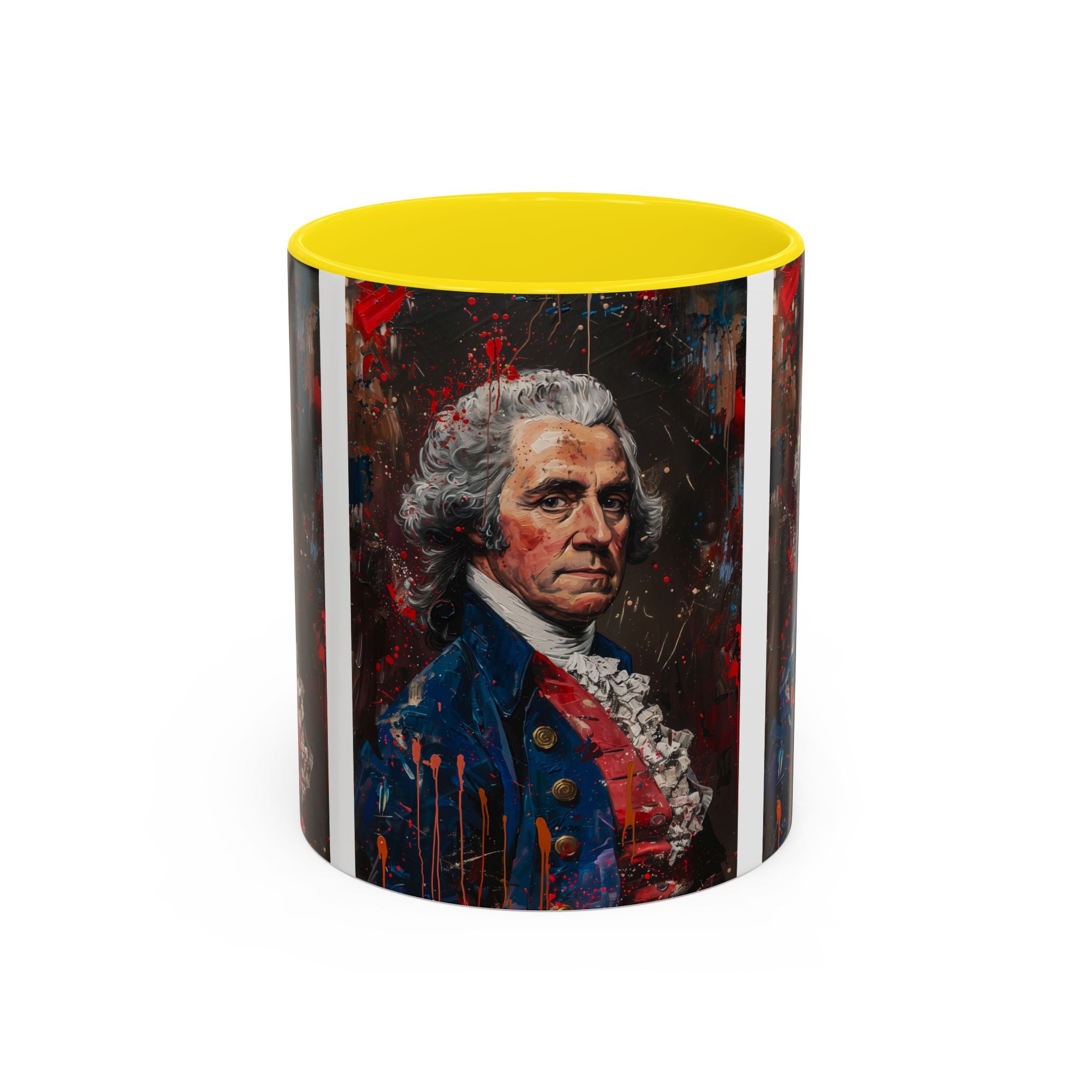 Historical Portrait Accent Mug — Patriotic Vintage-Style Coffee Cup