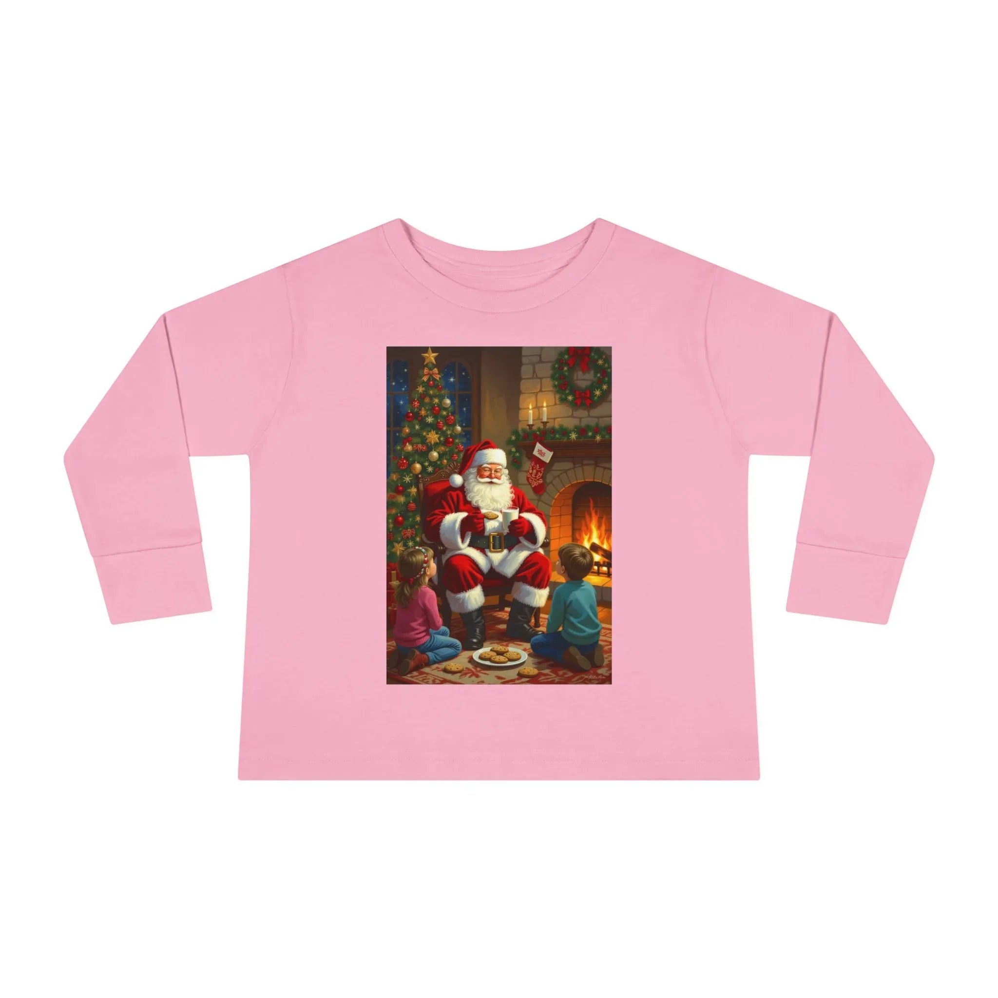 Christmas Santa Toddler Long Sleeve Tee, Holiday Shirt for Kids, Festive Outfit, Winter Apparel, Cute Christmas Gift, Family Photoshoot - 250 USA Celebration