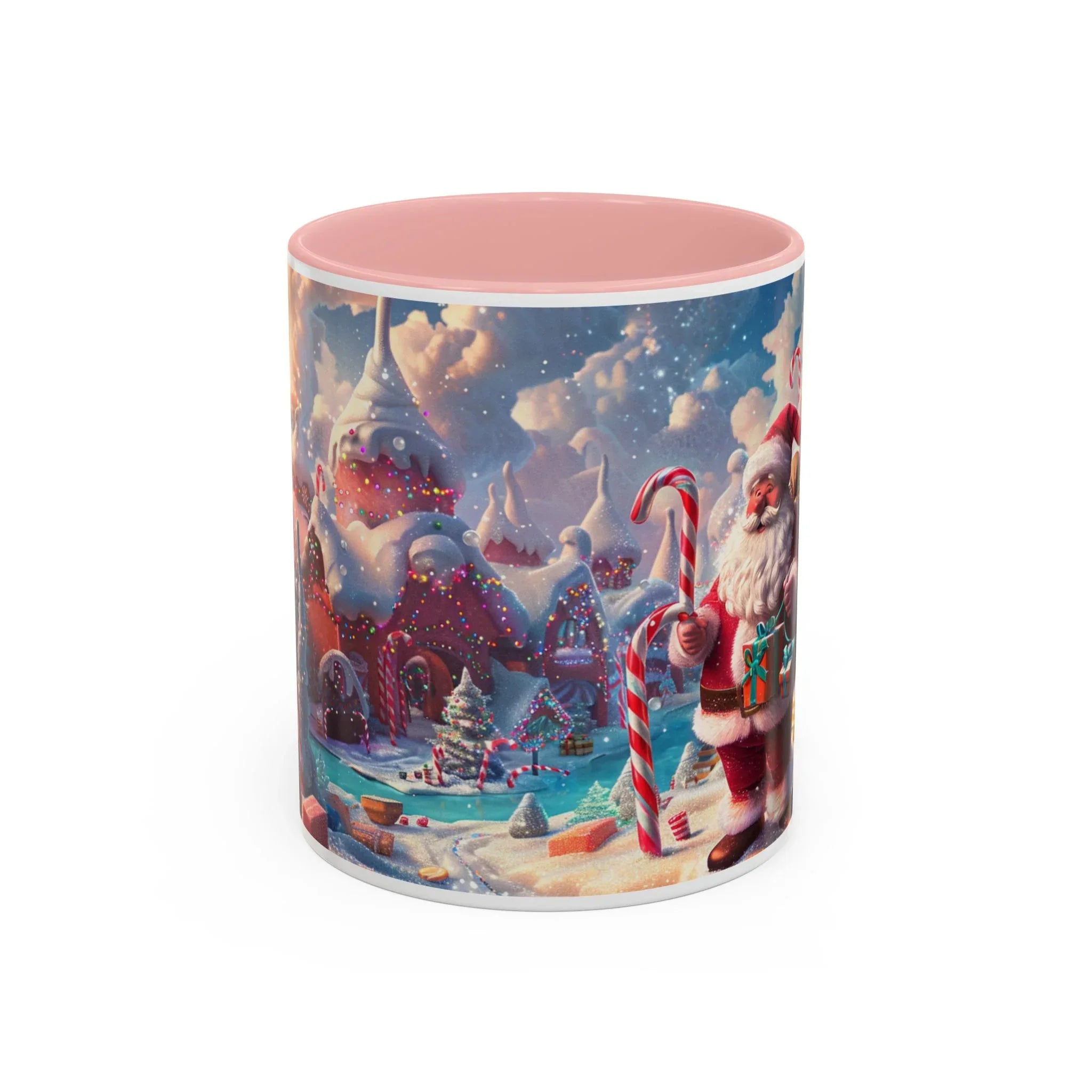 Festive Santa Accent Coffee Mug, Christmas Gift, Holiday Decor, Winter Wonderland, Hot Cocoa Mug, Seasonal Drinkware - 250 USA Celebration