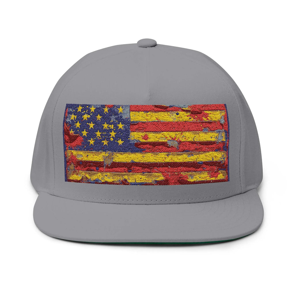 Patriotic Embroidered Flat Bill Cap | USA Flag Hat for Outdoor Events, Gifts, Festivals, July 4th, Summer Days - 250 USA Celebration
