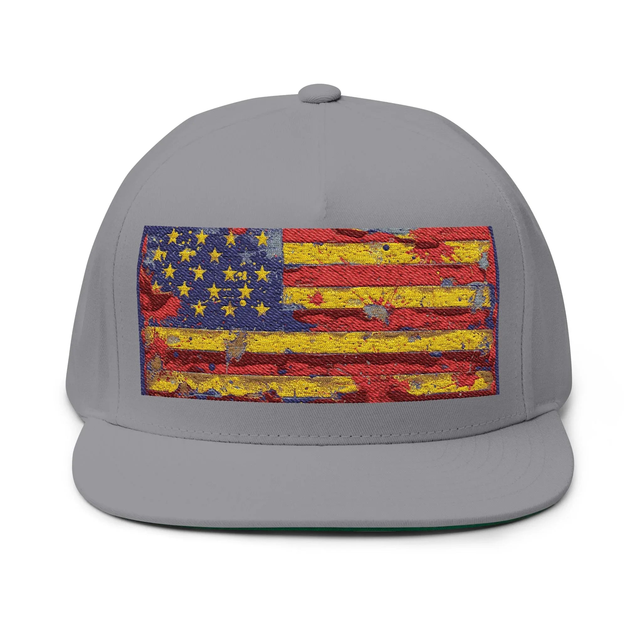 Patriotic Embroidered Flat Bill Cap | USA Flag Hat for Outdoor Events, Gifts, Festivals, July 4th, Summer Days - 250 USA Celebration