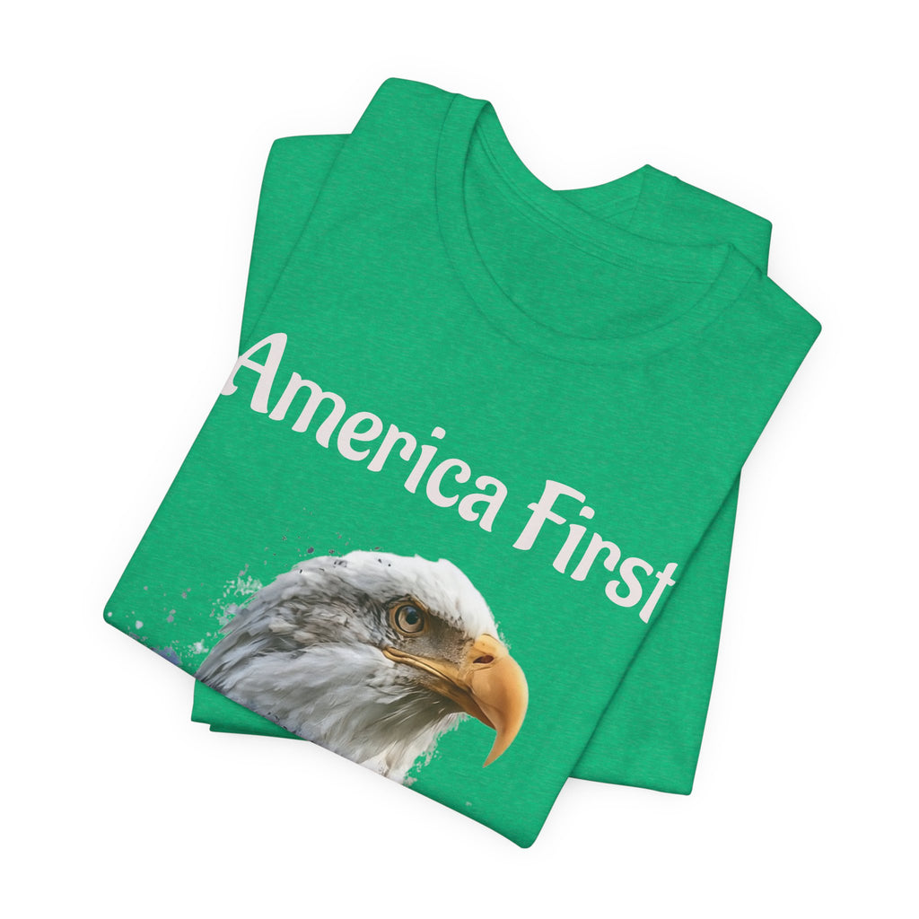 America First Eagle T-Shirt – Patriotic Bald Eagle Tee