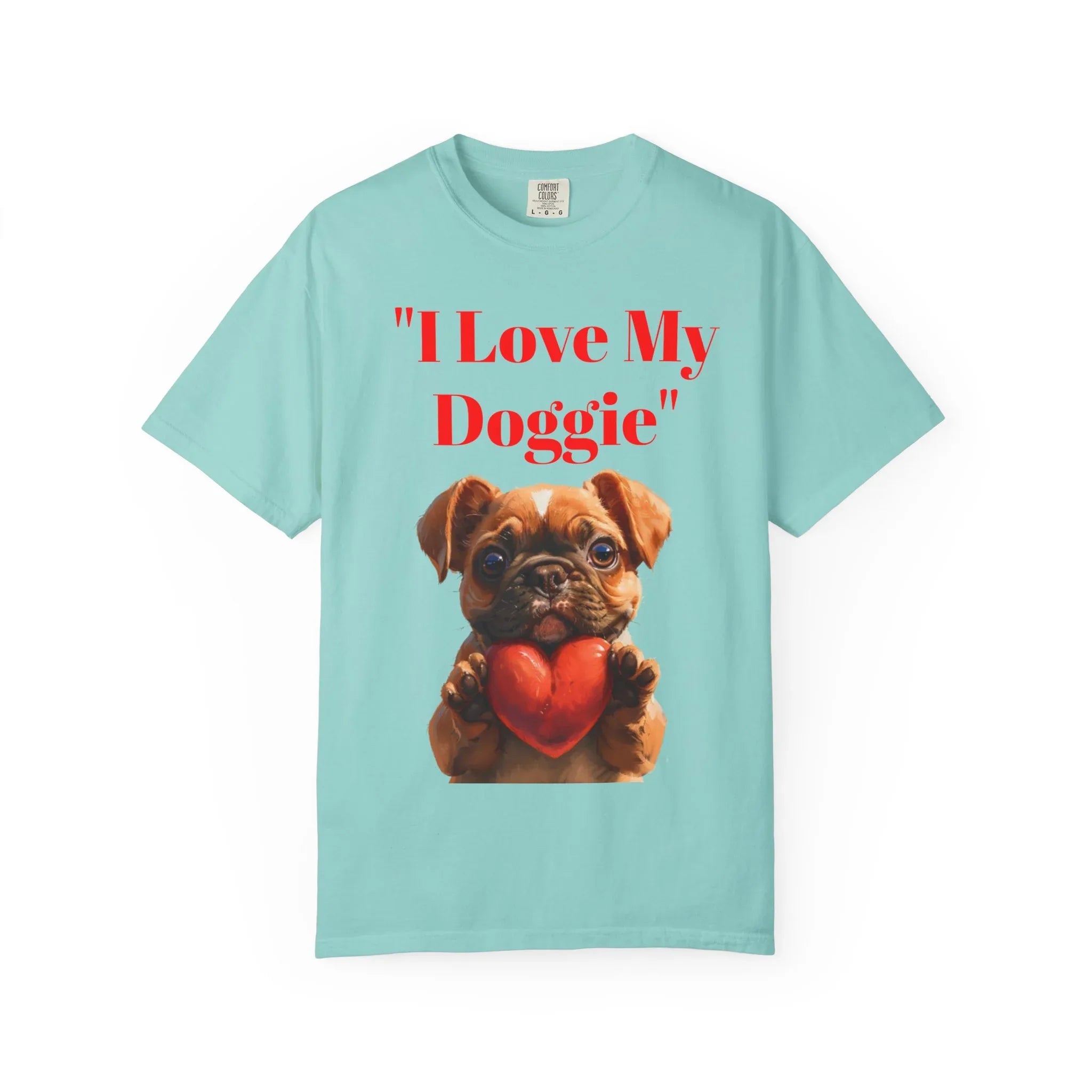 Cute French Bulldog Puppy Holding Red Heart T-shirt | Dog Lover Cartoon - 250 USA Celebration