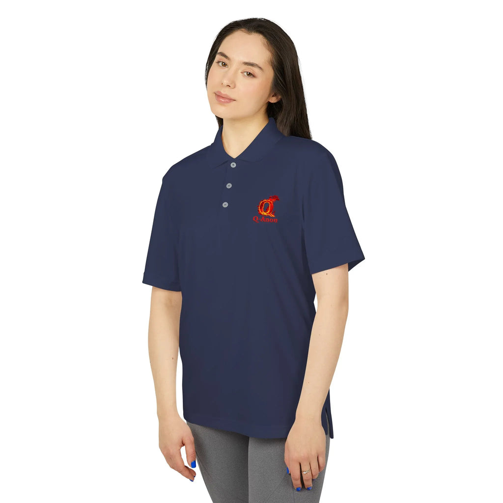 Q-Anon Crest Polo | Performance Polo Shirt - 250 USA Celebration