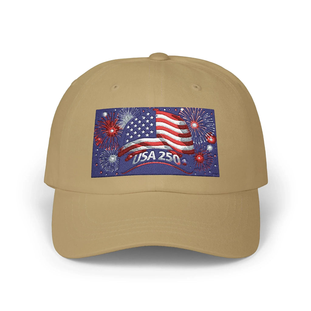 USA 250 American Flag Fireworks Baseball Hat | Patriotic July 4th Cap - 250 USA Celebration