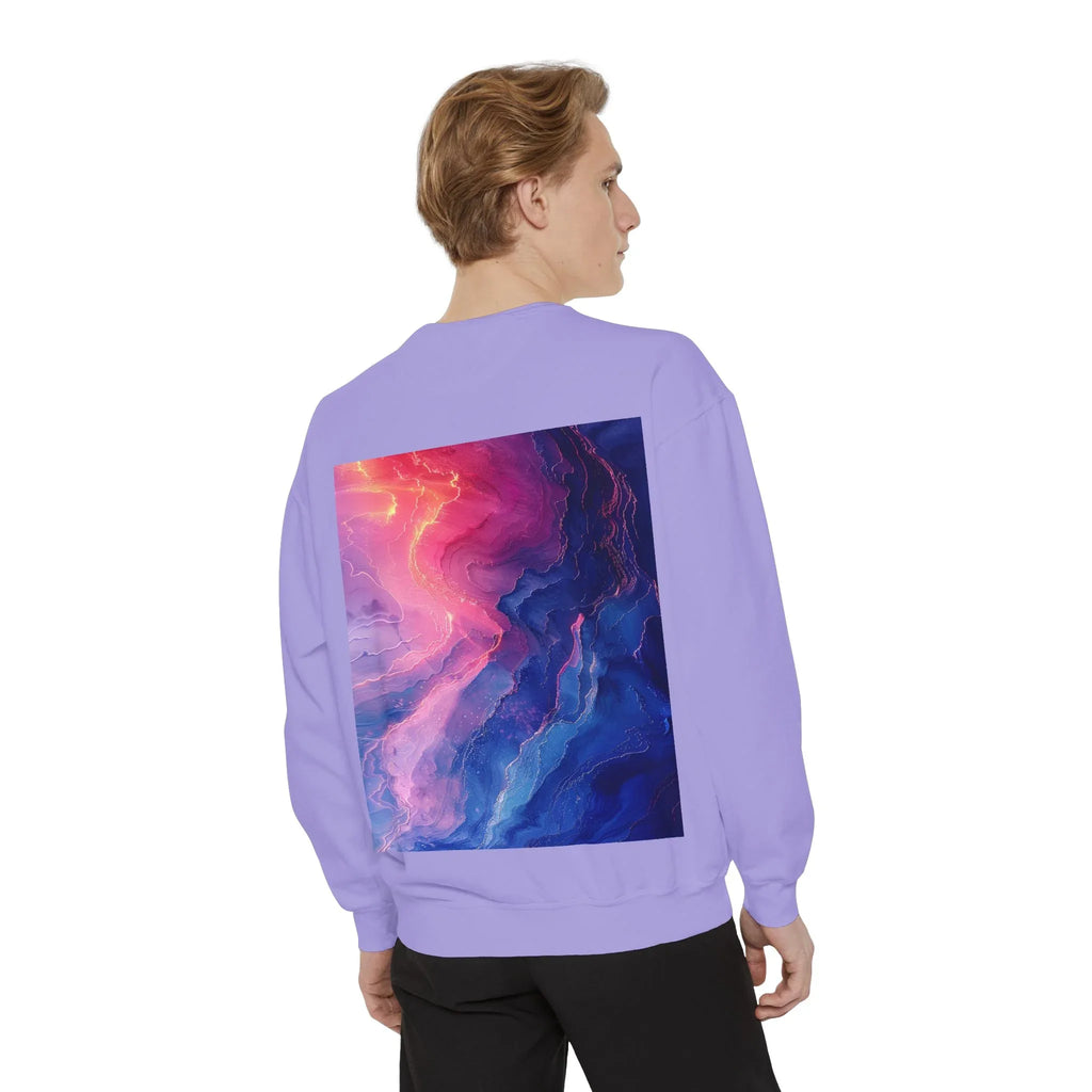 Hyper Bloom Fracture: Psychedelic tee with shattering florals in electric turquoise & magenta flares. Unisex trippy festival flair! - 250 USA Celebration