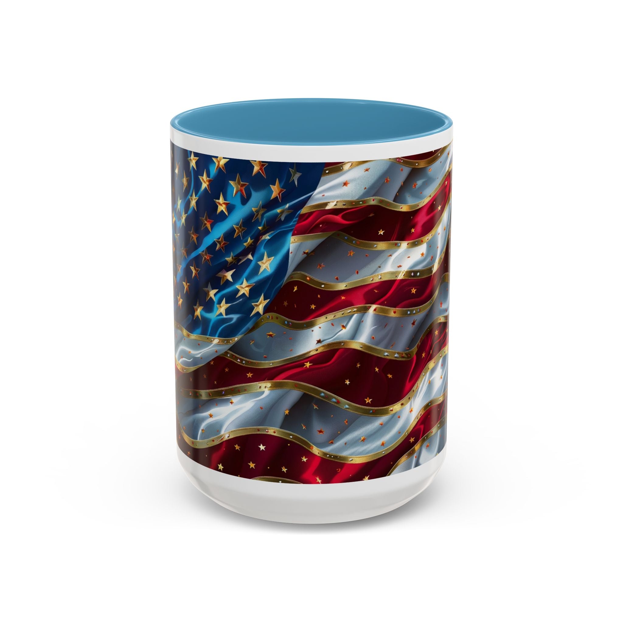 Patriotic American Flag Accent Coffee Mug (11/15oz)