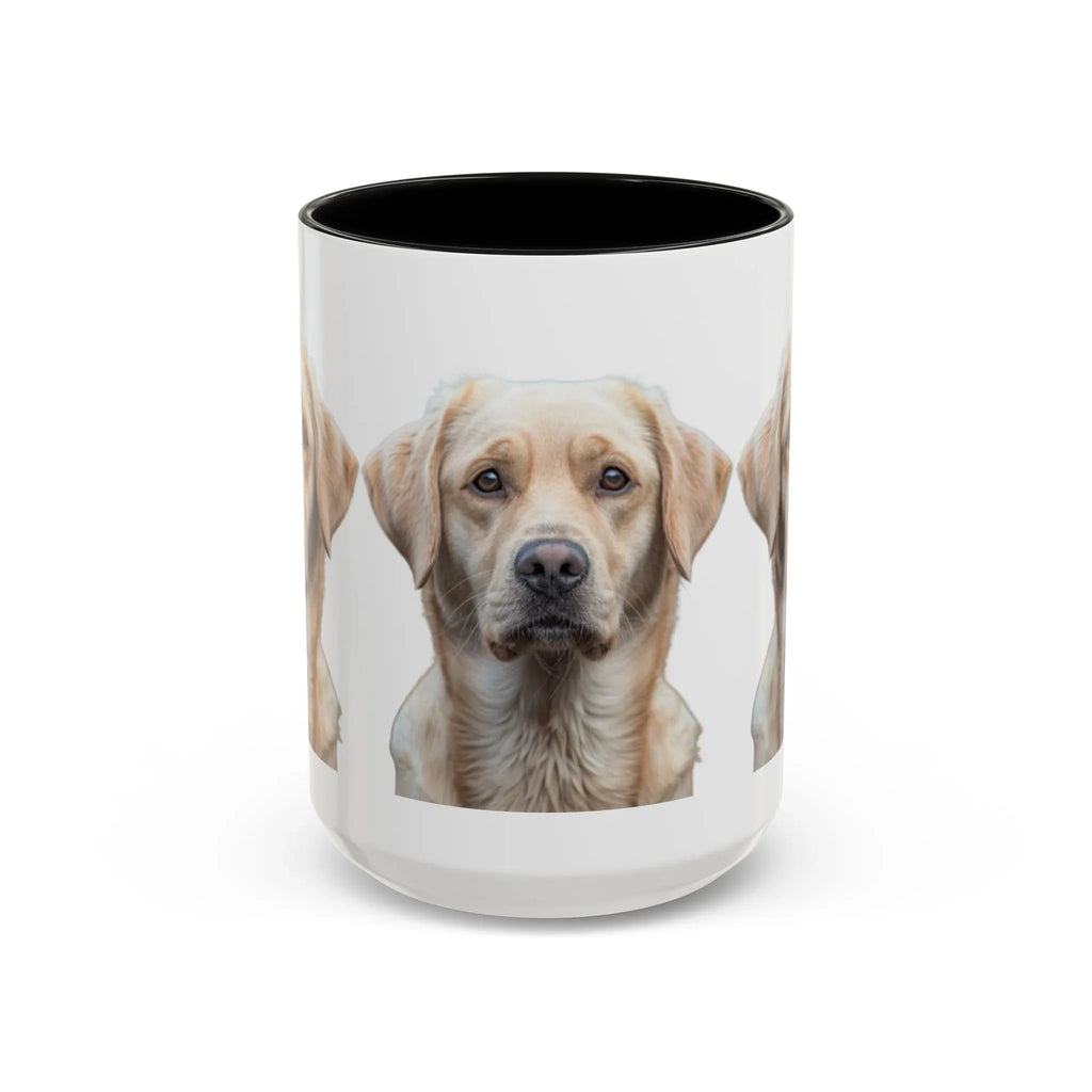 Soulful Labrador Portrait Accent Coffee Mug, Cute Dog Face Ceramic Mug - 250 USA Celebration