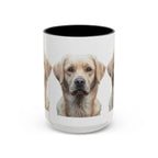 Soulful Labrador Portrait Accent Coffee Mug, Cute Dog Face Ceramic Mug - 250 USA Celebration