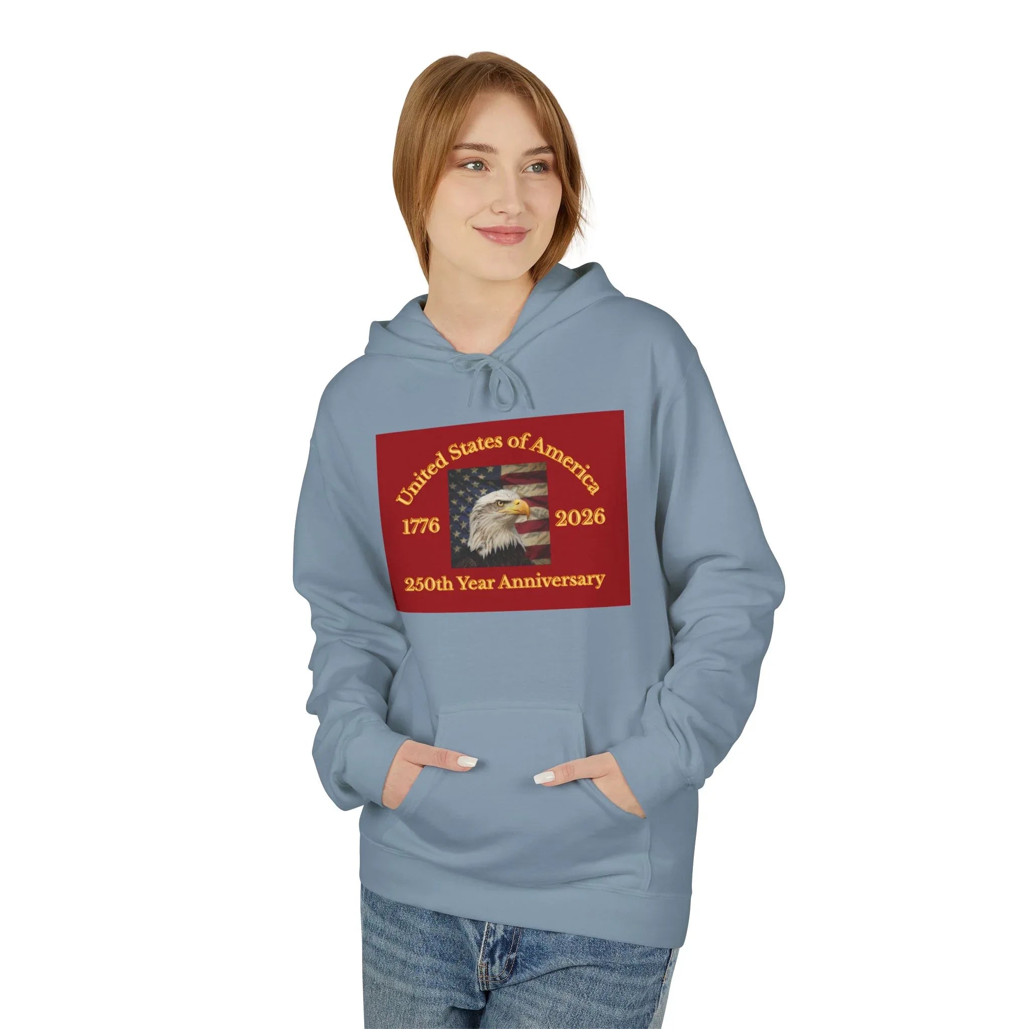 Bald Eagle Patriotic 250th Anniversary Hoodie 1776 2026 United States 250th Anniversary USA Patriotic Freedom Shirt Responsibly Made America - 250 USA Celebration