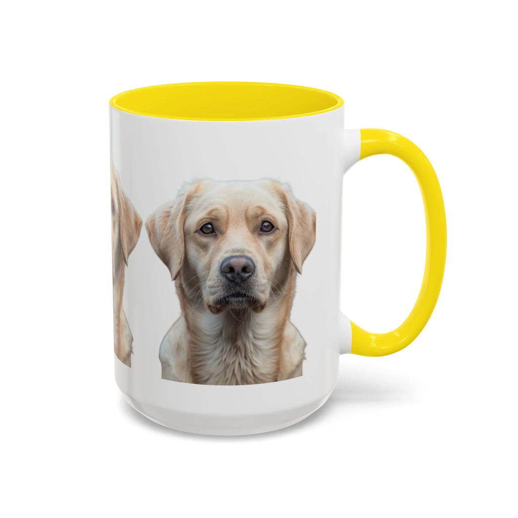 Soulful Labrador Portrait Accent Coffee Mug, Cute Dog Face Ceramic Mug - 250 USA Celebration