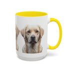 Soulful Labrador Portrait Accent Coffee Mug, Cute Dog Face Ceramic Mug - 250 USA Celebration