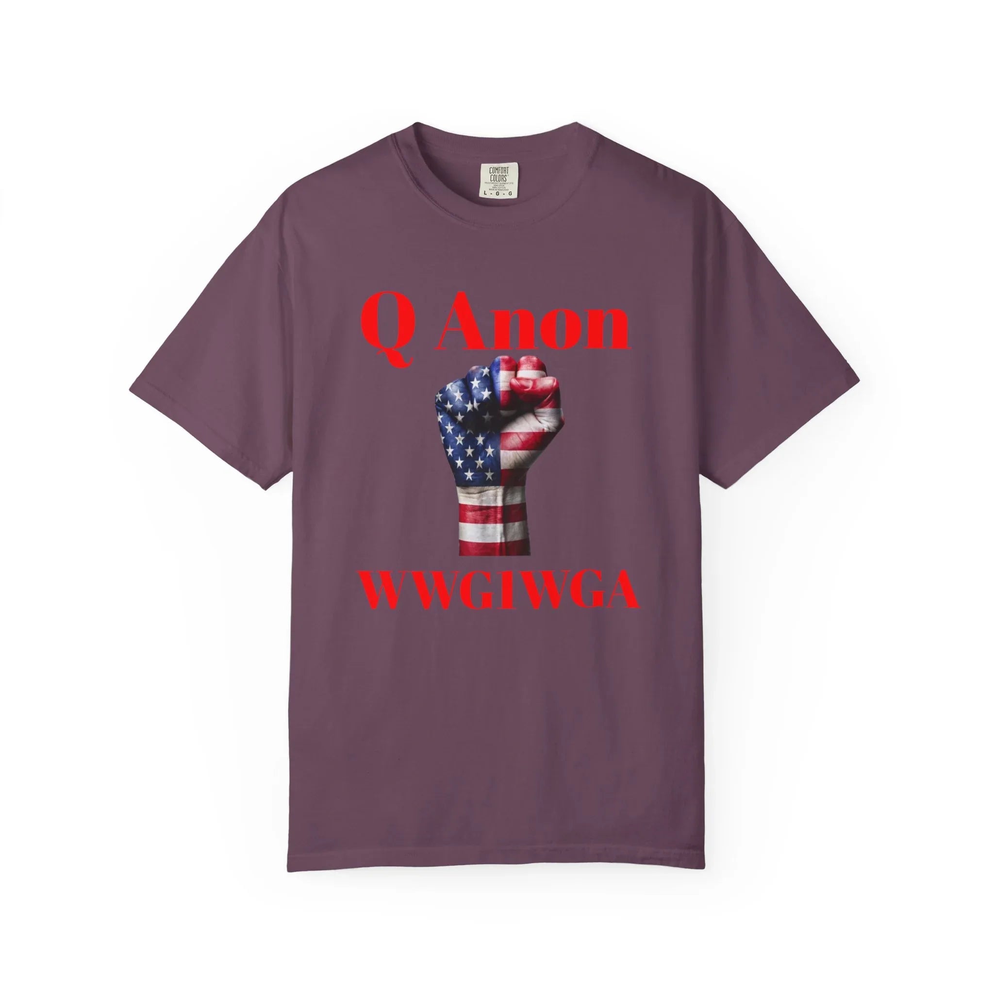Q Anon Fist T-shirt | WWG1WGA Print - 250 USA Celebration