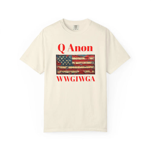 Q Anon WWG1WGA T-Shirt | American Flag Graphic Tee - 250 USA Celebration