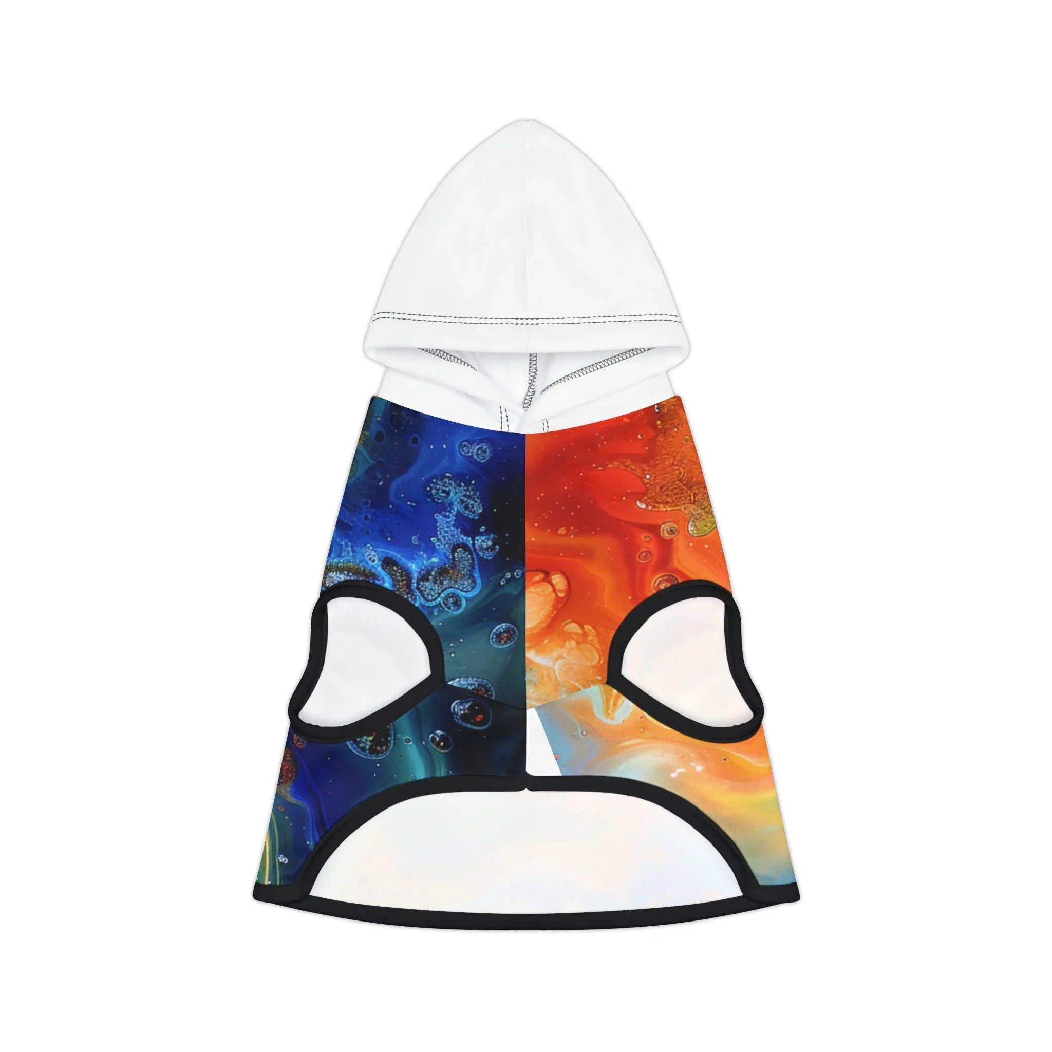 Abstract Color Swirl Pet Hoodie | Vibrant Liquid Marble Print - 250 USA Celebration