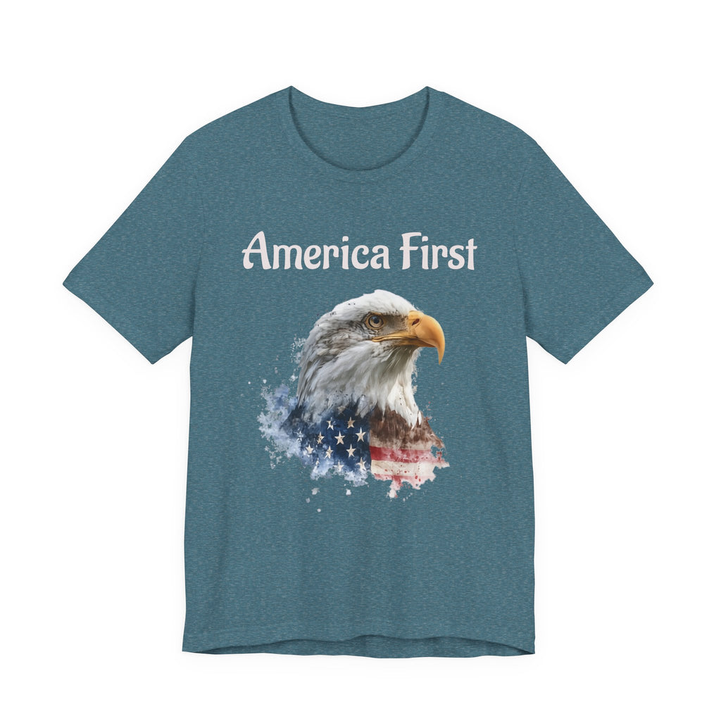 America First Eagle T-Shirt – Patriotic Bald Eagle Tee