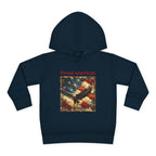Toddler Hoodie — "Proud American" Eagle & Flag Pullover