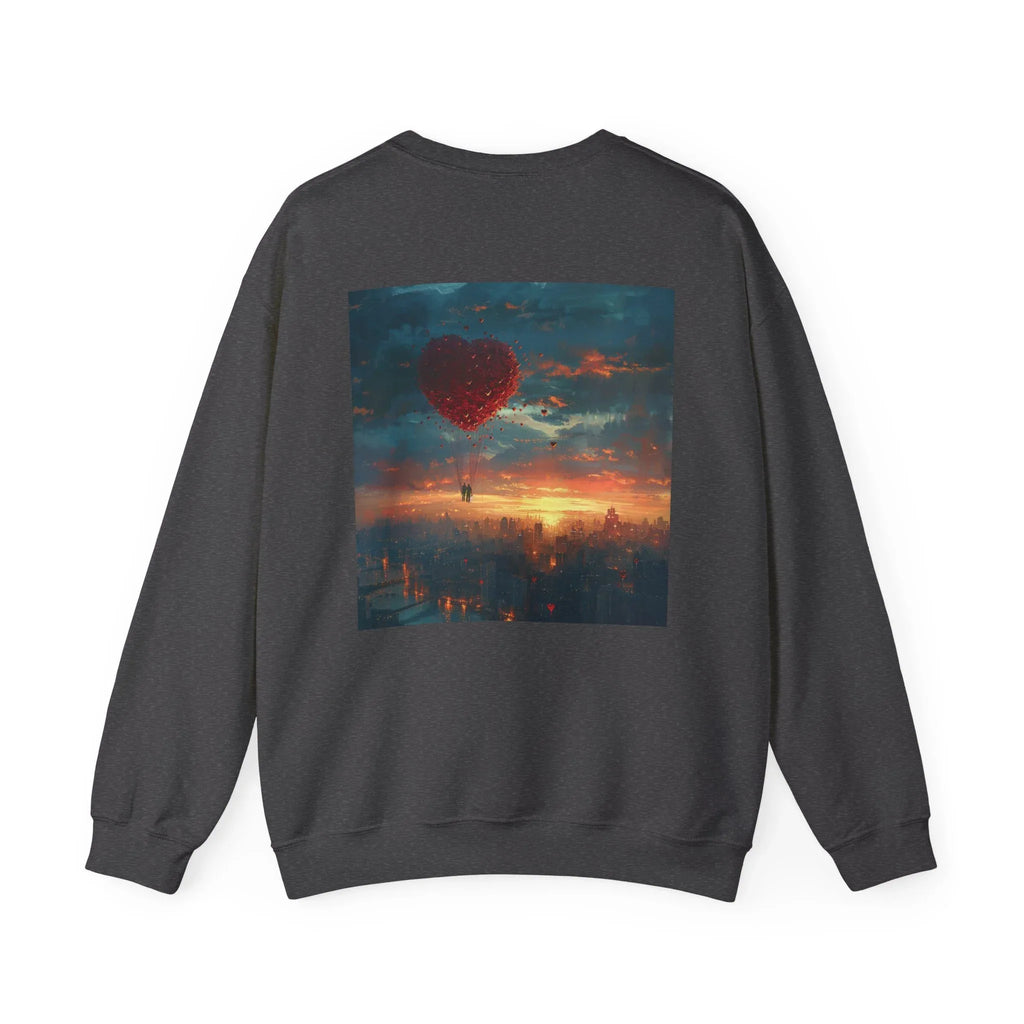 Love-themed Crewneck Sweatshirt, Valentines Day Sweatshirt, Heart Design Apparel, Valentine's Gift, Valentine's Day Women's Merchandise - 250 USA Celebration