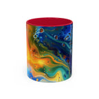 Colorful Mugs (11oz, 15oz) Intense abstract oil splat- coffee cup - 250 USA Celebration