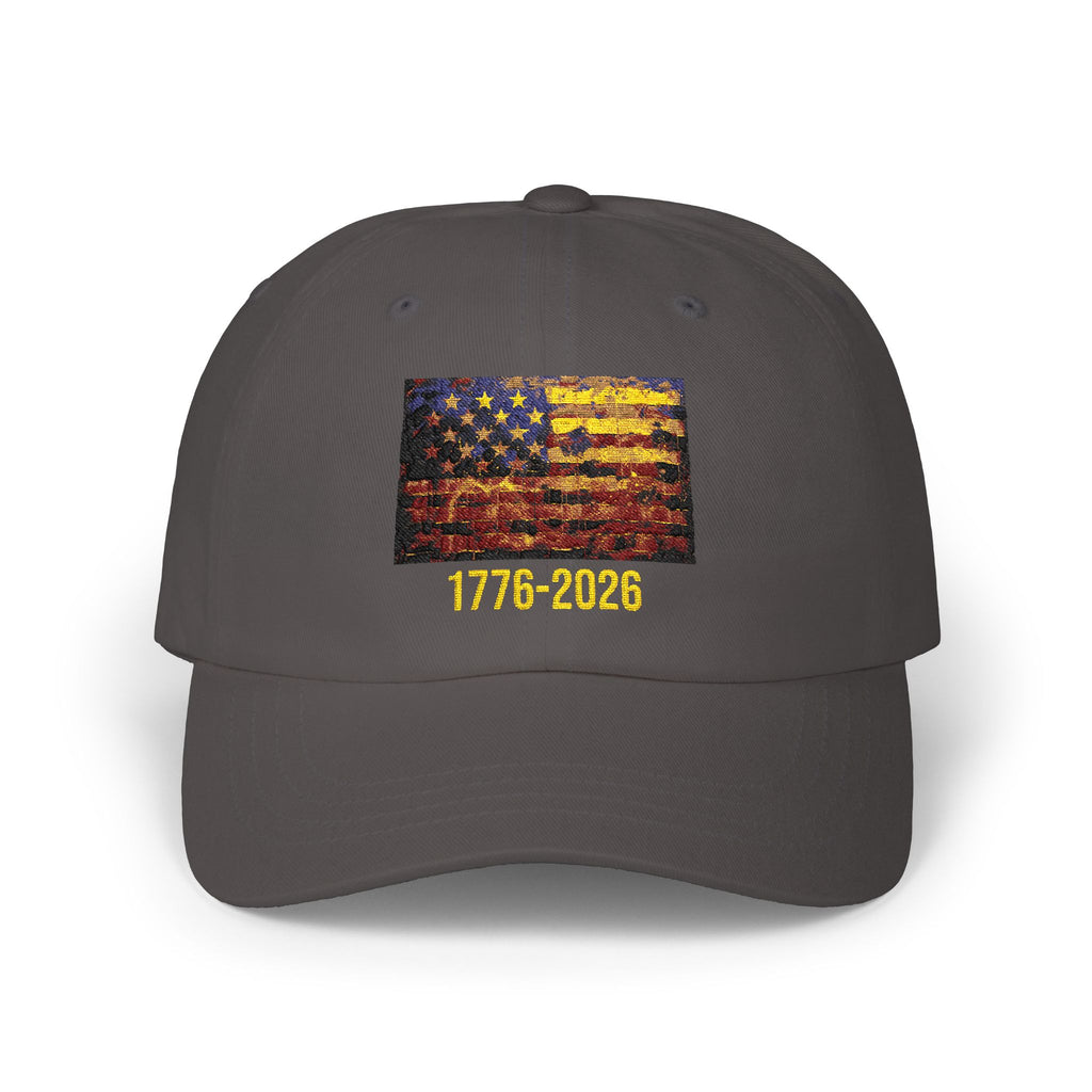Classic Dad Cap - Vintage American Flag 1776-2026 Embroidered Patriotic Baseball Hat