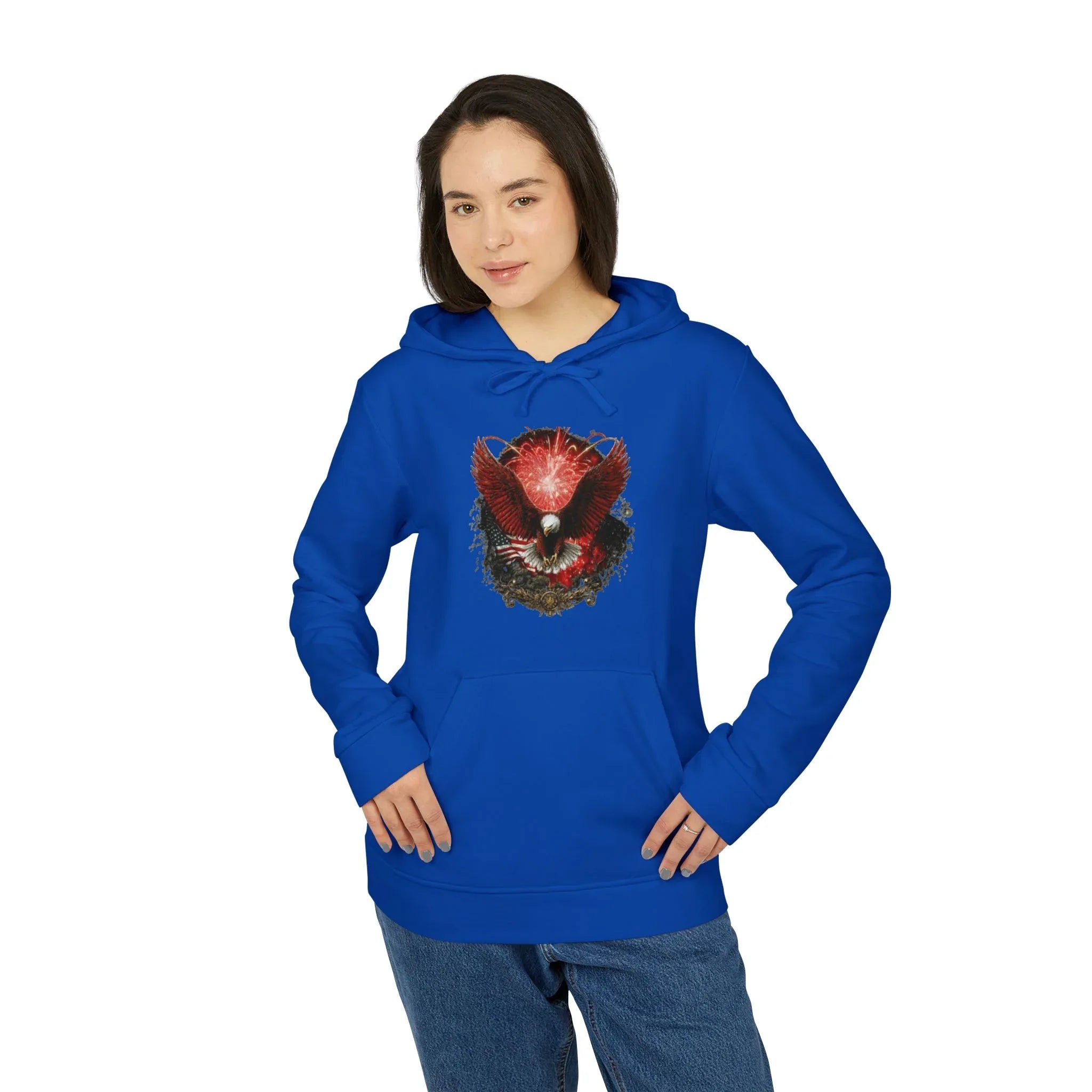 Red Fox Watercolor Mask hoodie | Hoodie - 250 USA Celebration