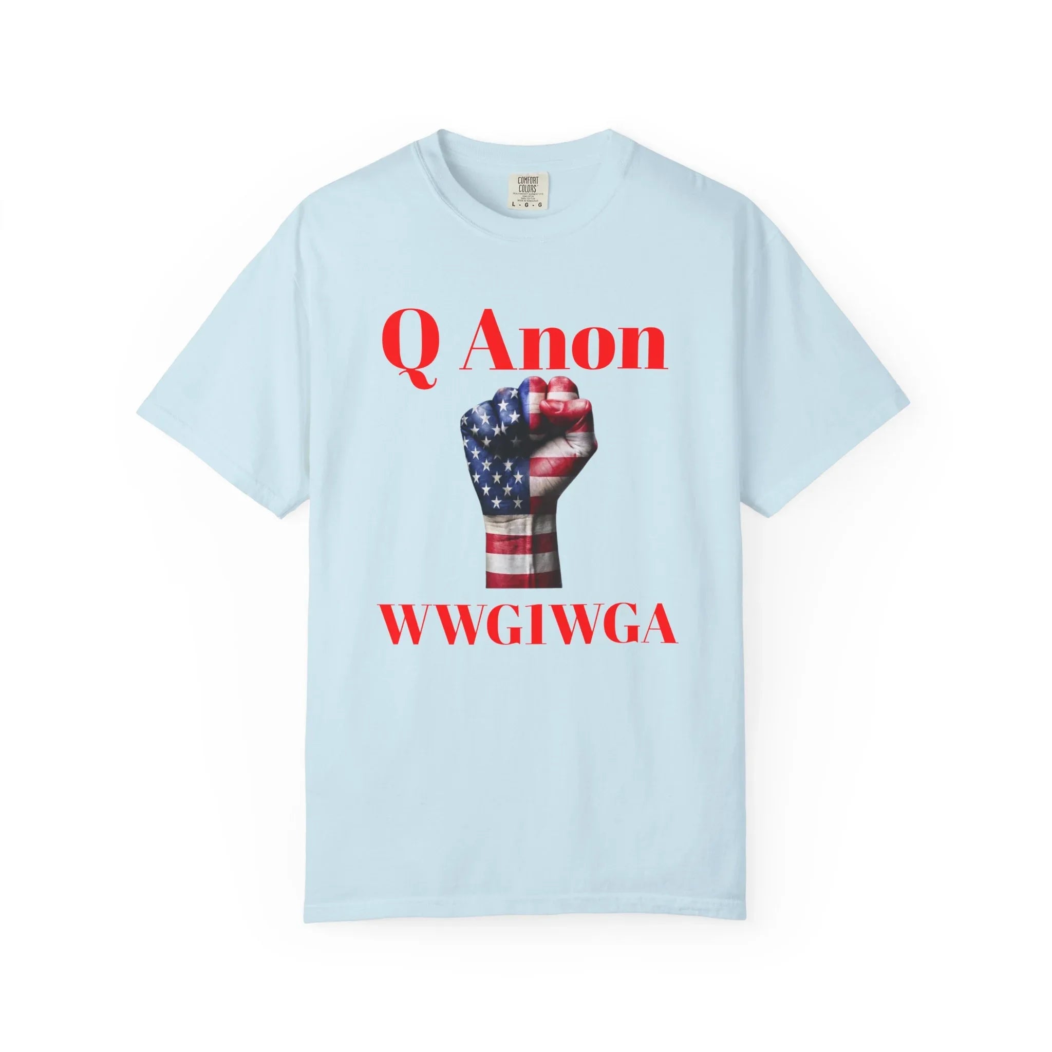Q Anon Fist T-shirt | WWG1WGA Print - 250 USA Celebration