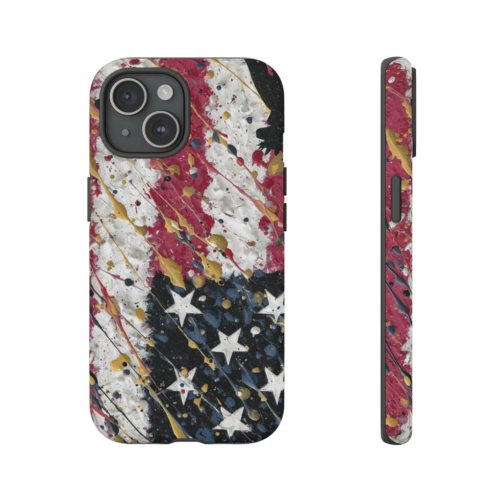 Abstract Drip American Flag Phone Case | Tough Case - 250 USA Celebration
