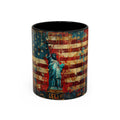 Liberty Statue American Flag Coffee Mug — Patriotic Vintage Accent Mug (11/15oz)
