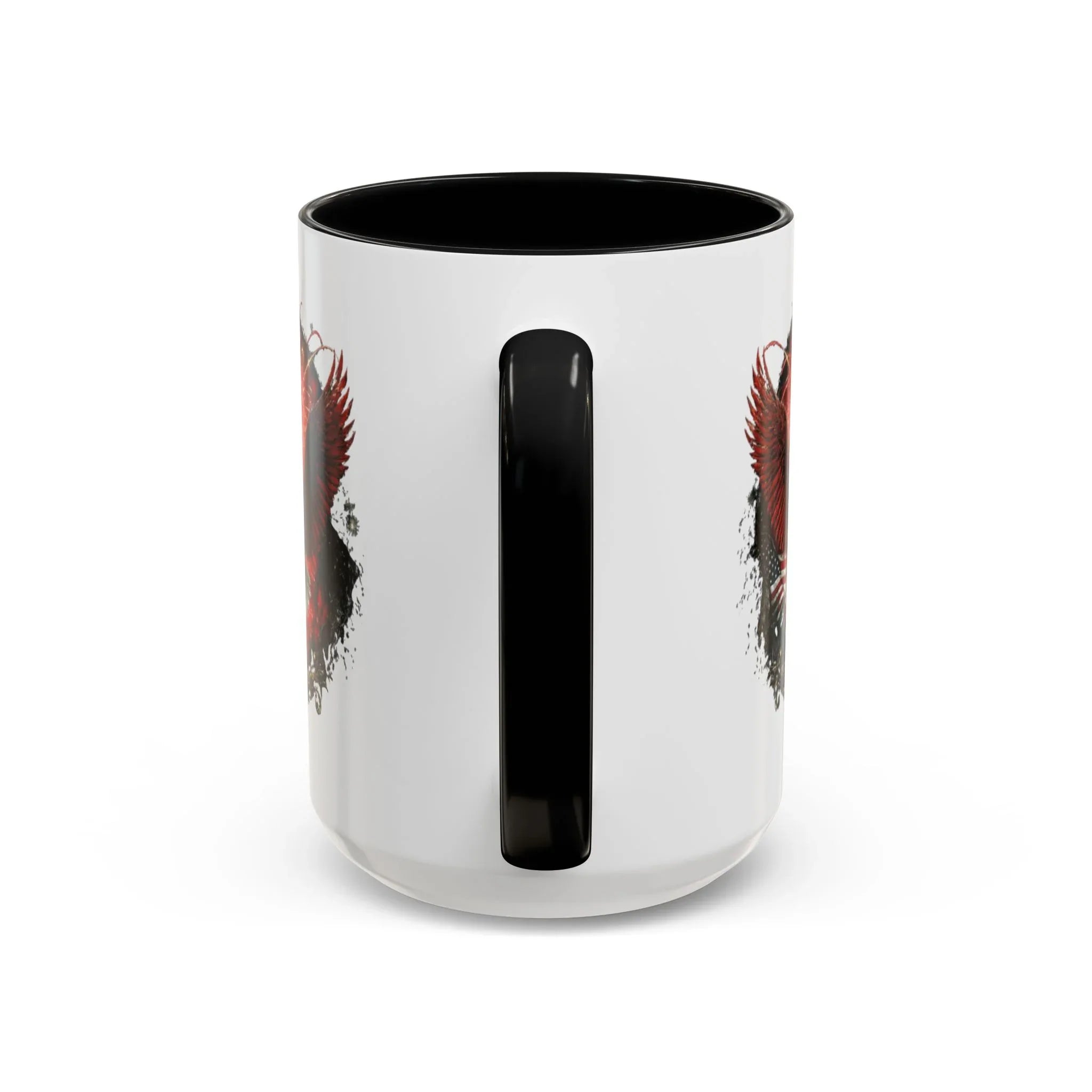 Red Eagle Emblem Accent Coffee Mug | Patriotic Eagle Design - 250 USA Celebration