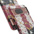 Abstract Drip American Flag Phone Case | Tough Case - 250 USA Celebration