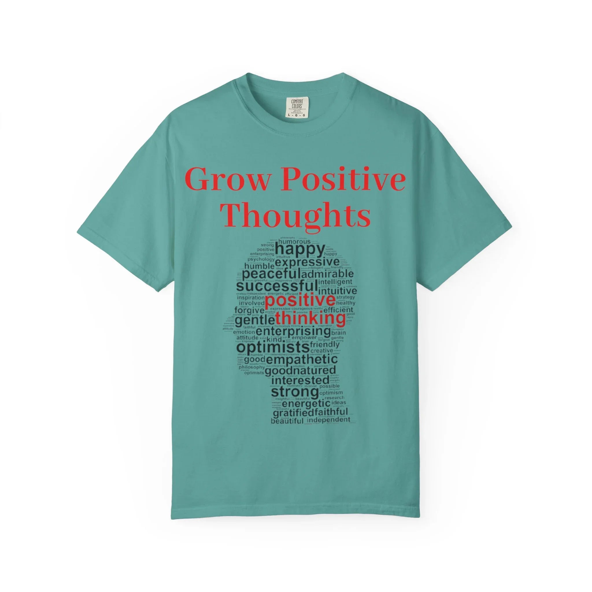 Grow Positive Thoughts T-shirt | Positive Word Cloud Mental Health Tee - 250 USA Celebration
