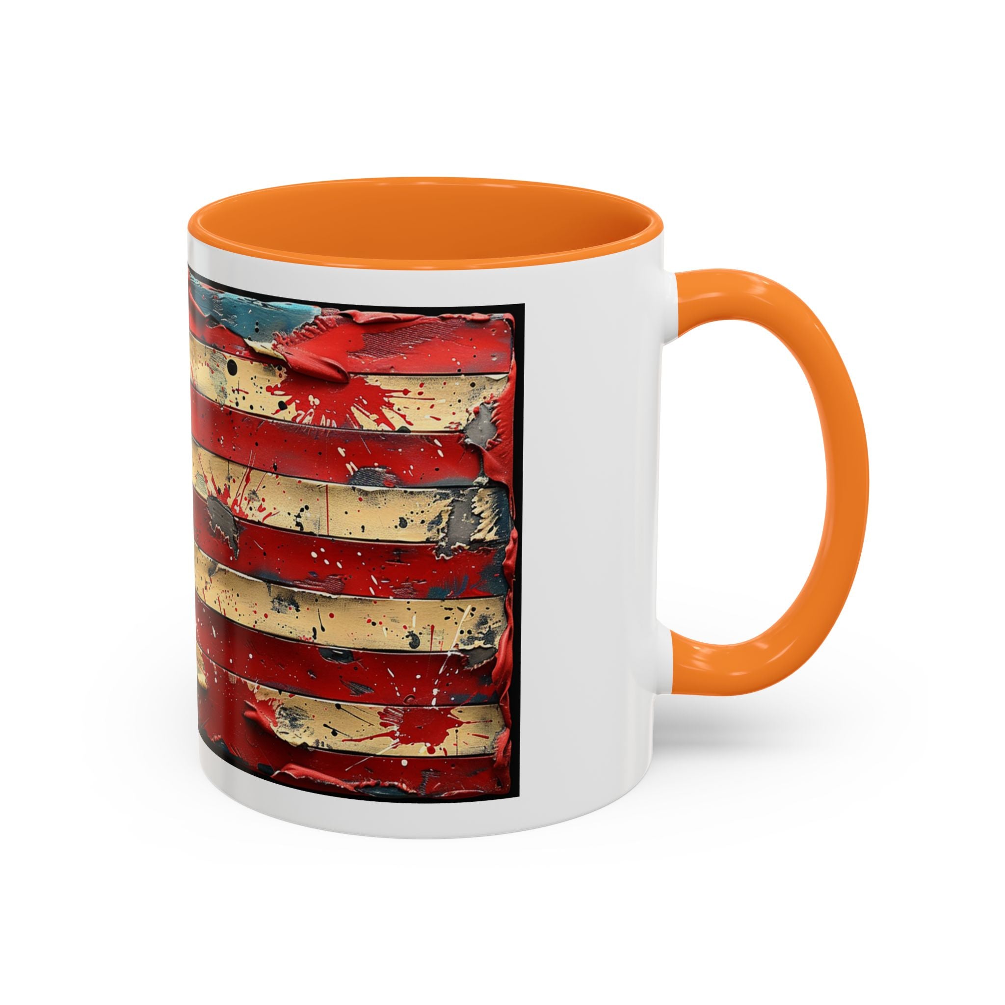 Colorful Mugs (11oz, 15oz), American Flag, Patriotic Flag coffee cup