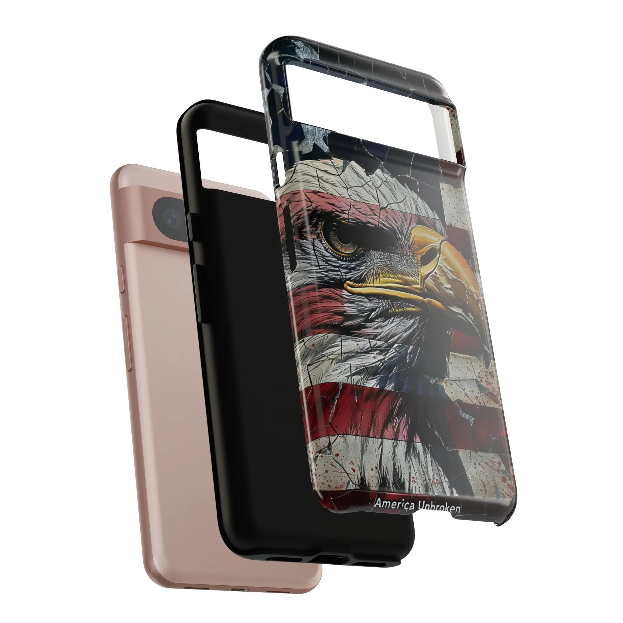 American Flag Bald Eagle phone case | Patriotic iPhone cover, cracked vintage flag design - 250 USA Celebration