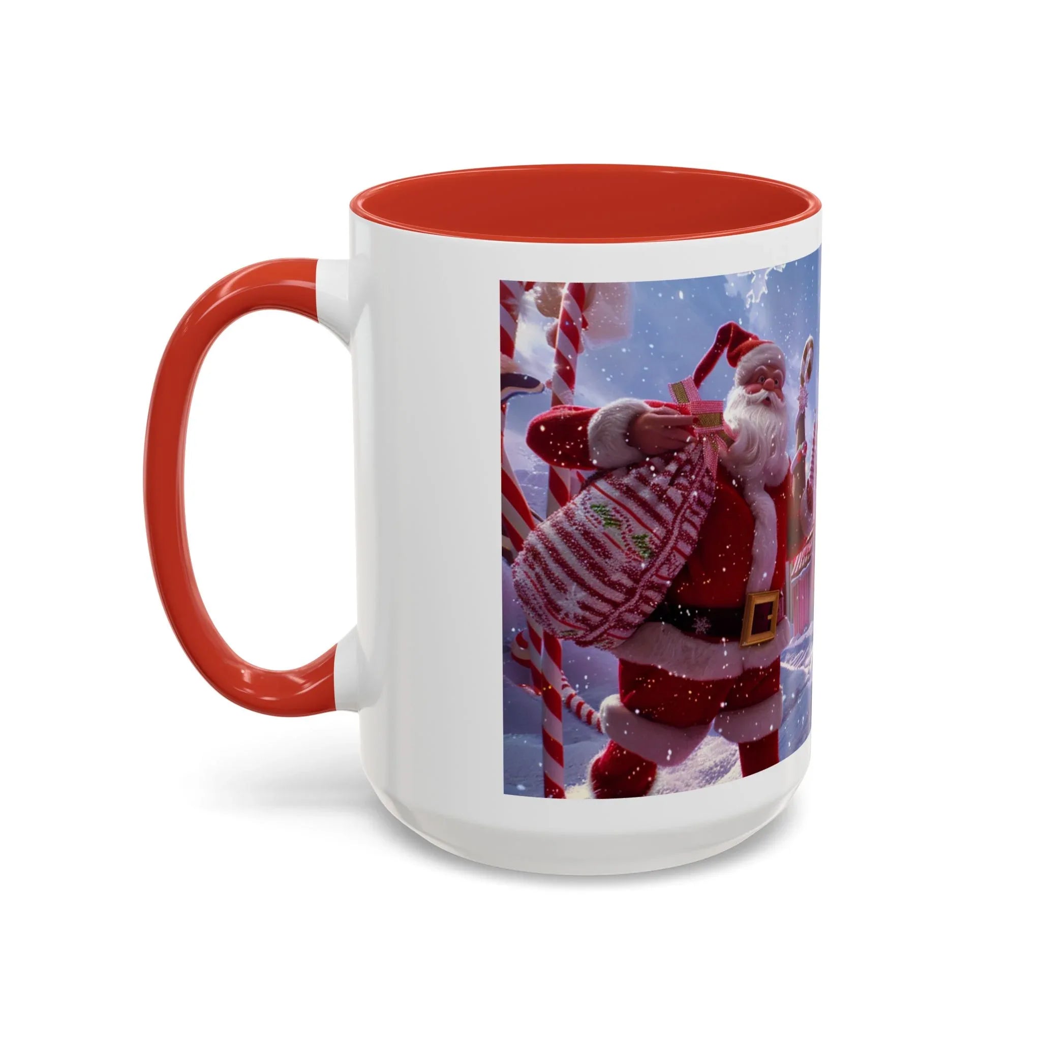 Festive Santa Candy Wonderland Mug | Holiday Santa Claus Candy Cane Forest - 250 USA Celebration