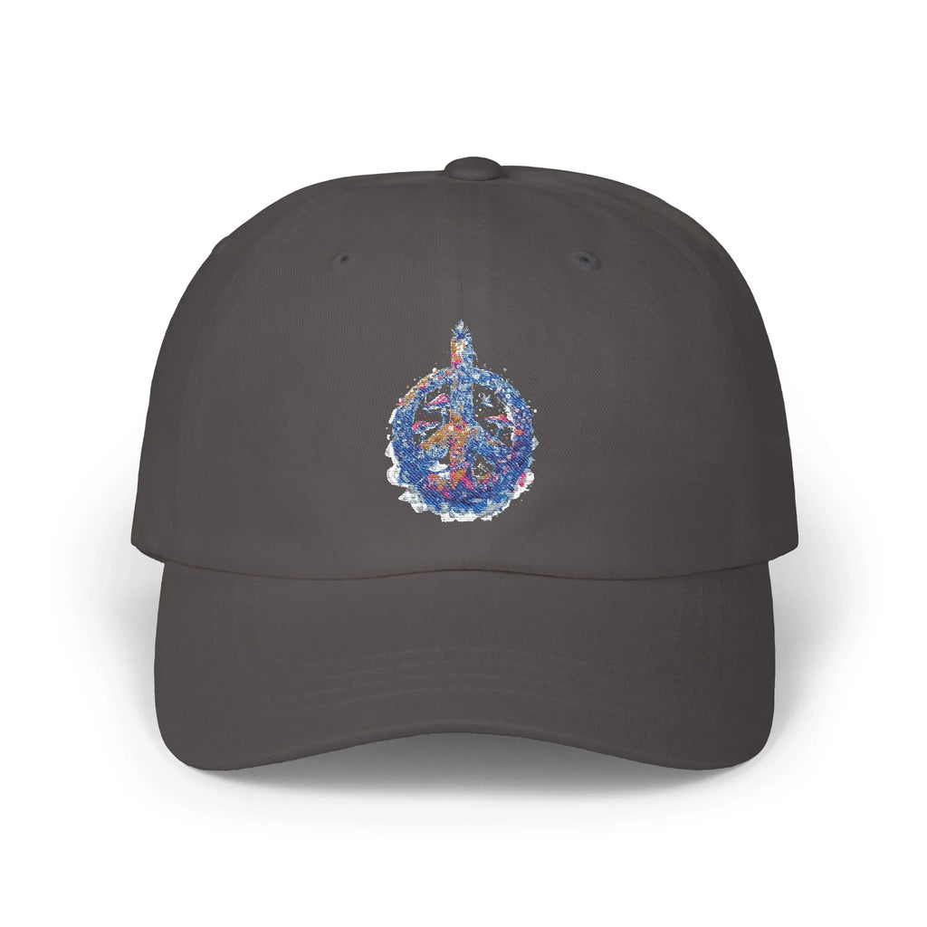 Peace Sign Floral Dad Cap | Watercolor Flower Peace Hat - 250 USA Celebration