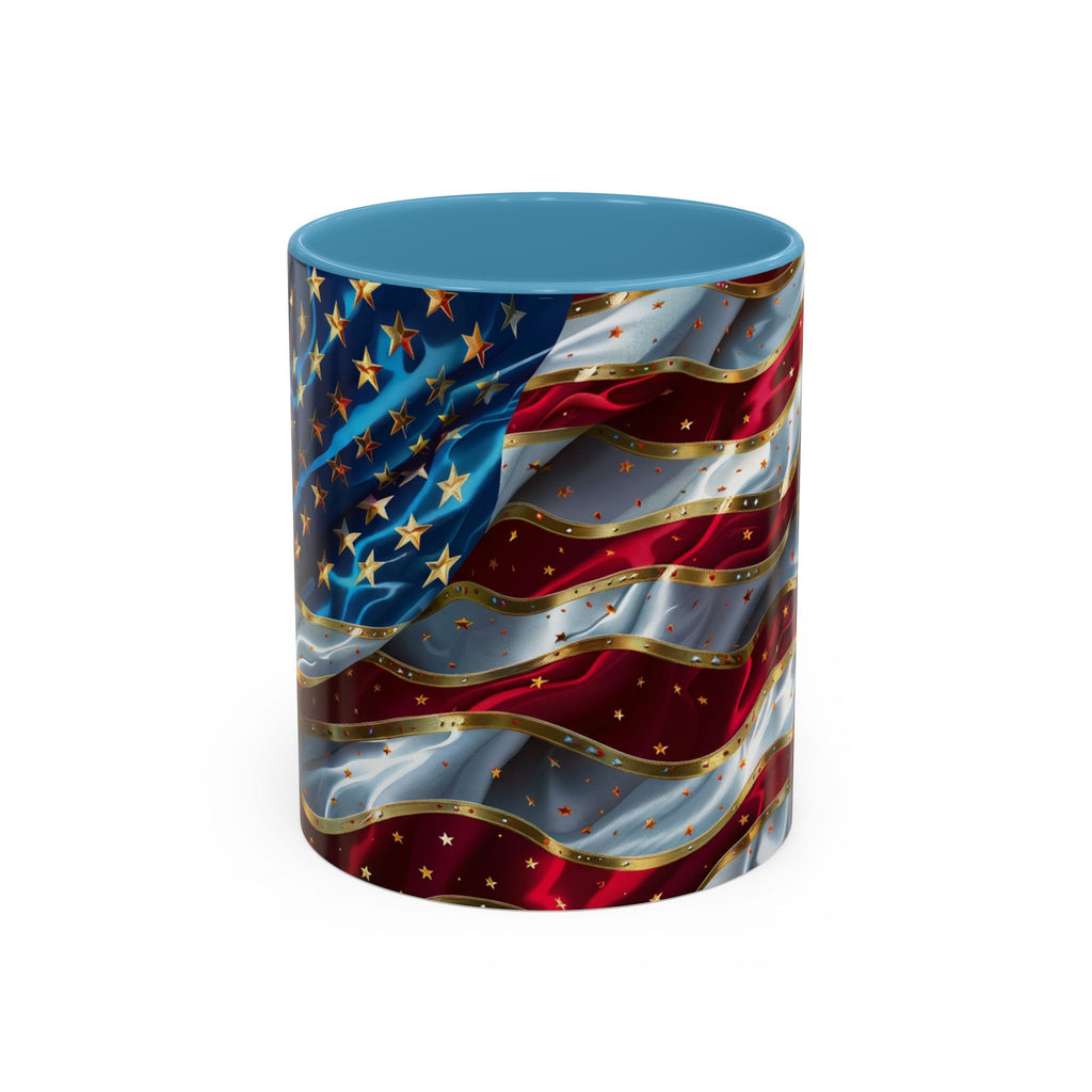 Patriotic American Flag Accent Coffee Mug (11/15oz)