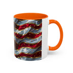 Patriotic American Flag Accent Coffee Mug (11/15oz)