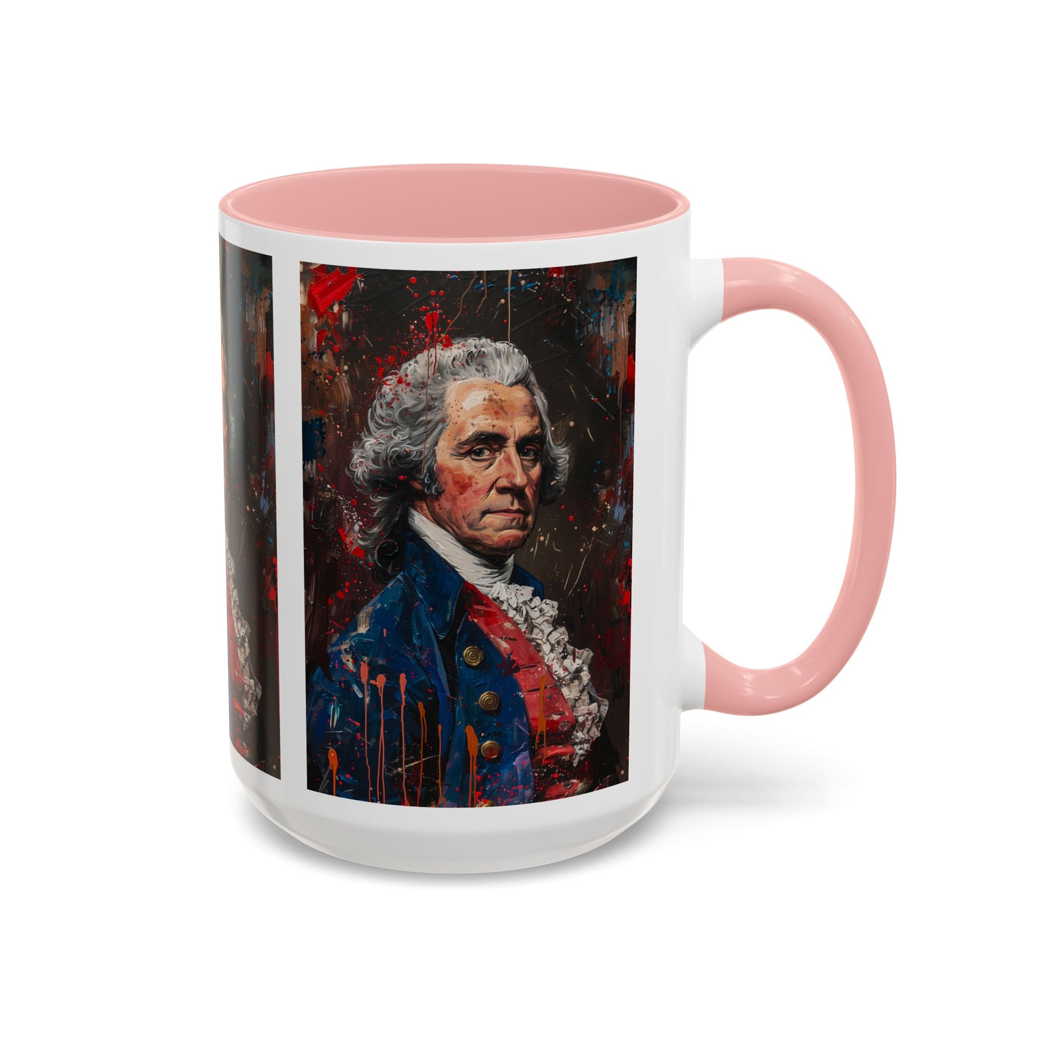 Historical Portrait Accent Mug — Patriotic Vintage-Style Coffee Cup
