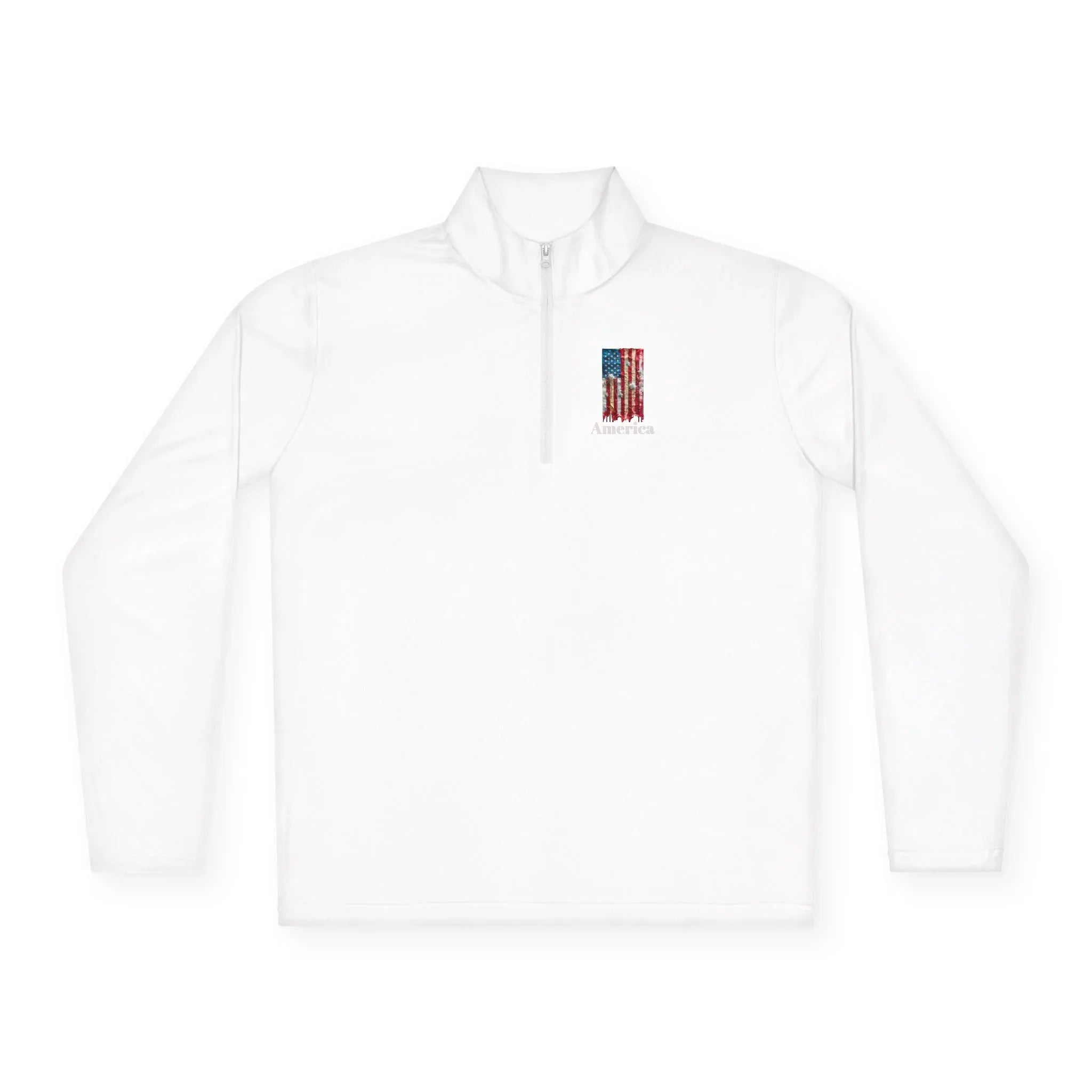 Distressed American Flag with Paw Print Quarter-Zip - 250 USA Celebration
